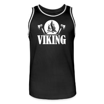 viking viking icon fire axe graphic logo icon - Men's Basketball Jersey - black/white - Front - AI Model Male 185 dark (185cm)