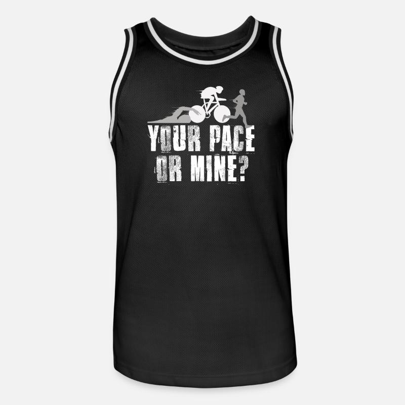 Dein Tempo Oder Meins Triathlon - Männer Basketball-Trikot - Schwarz/Weiß