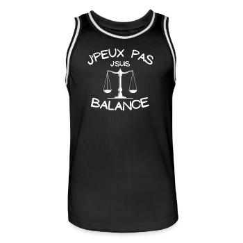 balance, signe du zodiaque, signe astrologique - Maillot de basket Homme - noir/blanc - Devant - AI Model Male 185 dark (185cm)