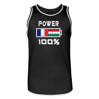 La Hongrie et France Power 100 % - Maillot de basket Homme - noir/blanc - Devant - AI Model Male 185 dark (185cm)