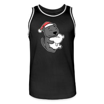 Black Panther Christmas Sleep Sleep - Men's Basketball Jersey - black/white - Front - AI Model Male 185 dark (185cm)