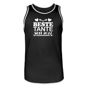 Beste Tante seit 2022 - Männer Basketball-Trikot - Schwarz/Weiß - Vorne - AI Model Male 185 dark (185cm)