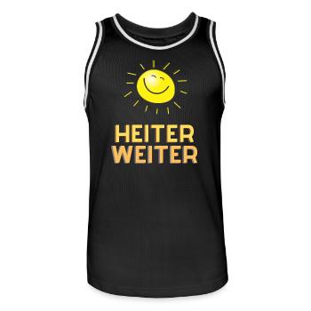 Cheerful Continue - Men's Basketball Jersey - black/white - Front - AI Model Male 185 dark (185cm)