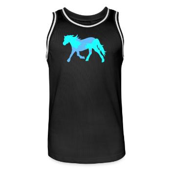 Cool Cheval Cheval Idiot Chevaux Islandais Amour Cheval - Maillot de basket Homme - noir/blanc - Devant - AI Model Male 185 dark (185cm)