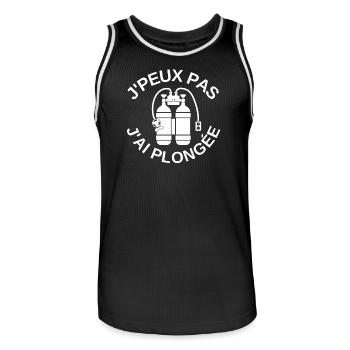 plongée, plongée sous marine, fan de plongée - Maillot de basket Homme - noir/blanc - Devant - AI Model Male 185 dark (185cm)