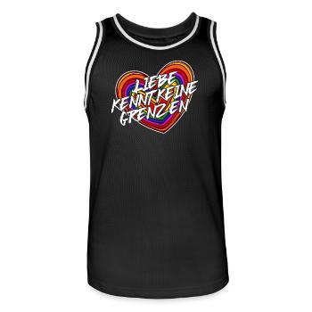 Lgbt Liebe Statement Beziehung Herz Regenbogen - Männer Basketball-Trikot - Schwarz/Weiß - Vorne - AI Model Male 185 dark (185cm)