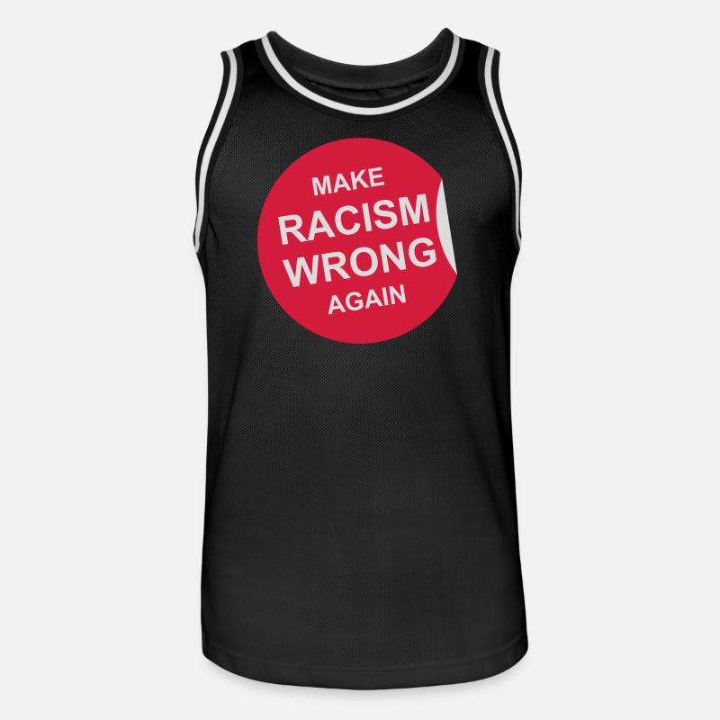 make racism wrong again - Männer Basketball-Trikot - Schwarz/Weiß