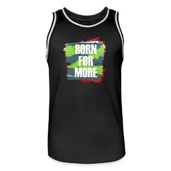 Born For More Farbexplosion - Männer Basketball-Trikot - Schwarz/Weiß - Vorne - AI Model Male 185 dark (185cm)
