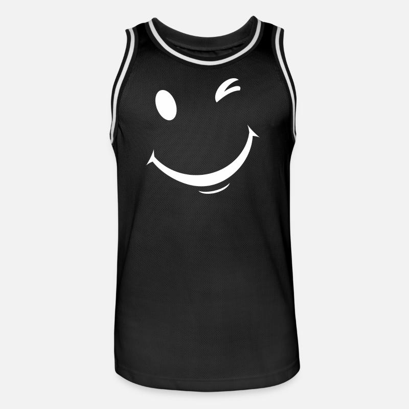 Expression de clin d’œil blanc - Maillot de basket Homme - noir/blanc