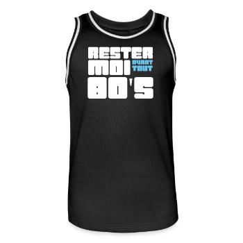 Rester moi avant tout 80's - Maillot de basket Homme - noir/blanc - Devant - AI Model Male 185 dark (185cm)