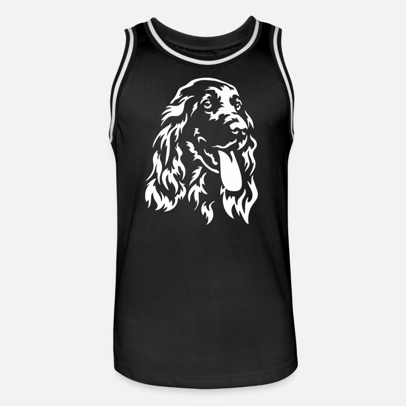 Cocker Spaniel Head « Black Edition » - Maillot de basket Homme - noir/blanc