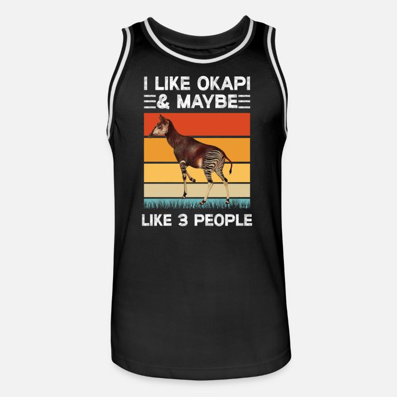 Ich mag Okapi - Männer Basketball-Trikot - Schwarz/Weiß