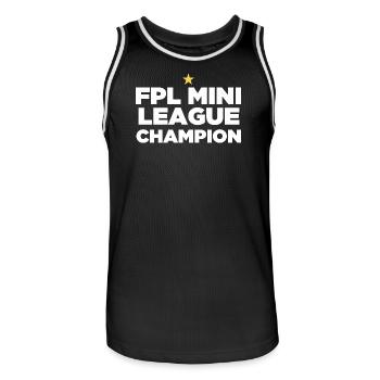 FPL League Champion (1 Star) - Men's Basketball Jersey - black/white - Front - AI Model Male 185 dark (185cm)