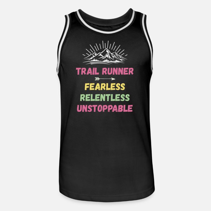 Trail Runner - Intrépide. Implacable. Imparable. - Maillot de basket Homme - noir/blanc