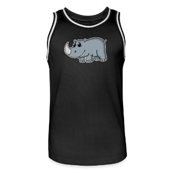 Nashörner Nashorn - Männer Basketball-Trikot - Schwarz/Weiß - Vorne - AI Model Male 185 dark (185cm)