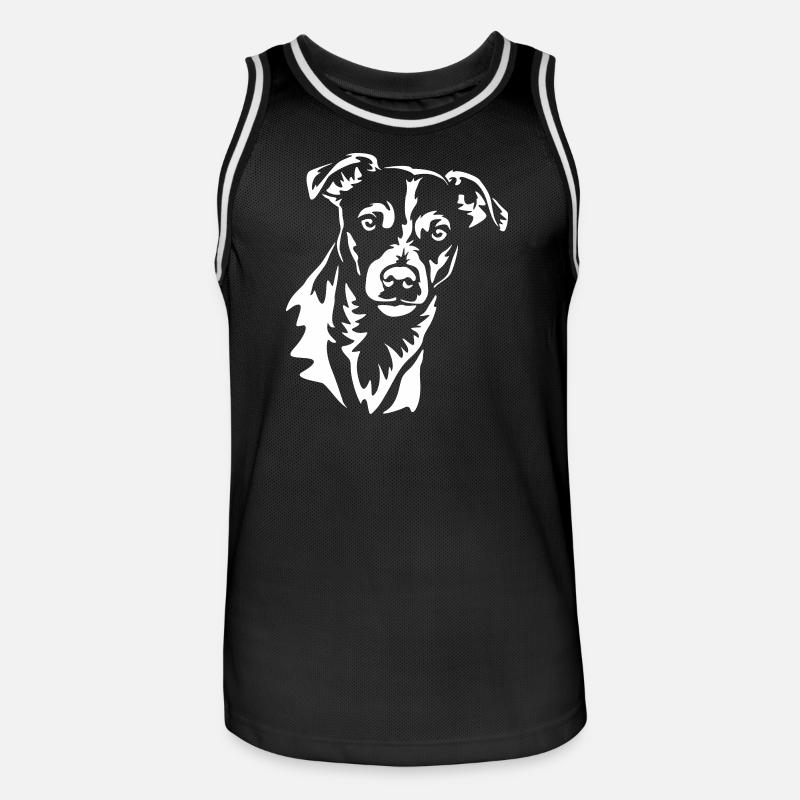 Jack Russell Terrier Head "Black Edition" - Maglia da basket per uomo - nero/bianco