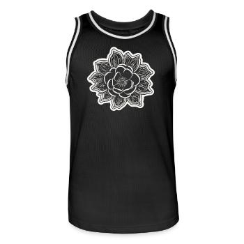 The beauty and charm of a monochromatic flower - Men's Basketball Jersey - black/white - Front - AI Model Male 185 dark (185cm)