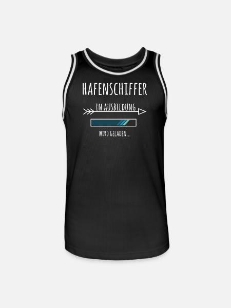 Hafenschiffer Ausbildung Beruf Geschenk - Männer Basketball-Trikot - Schwarz/Weiß