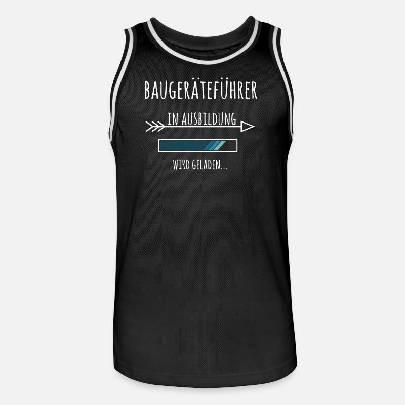 Baugeräteführer Ausbildung Beruf Geschenk - Männer Basketball-Trikot - Schwarz/Weiß