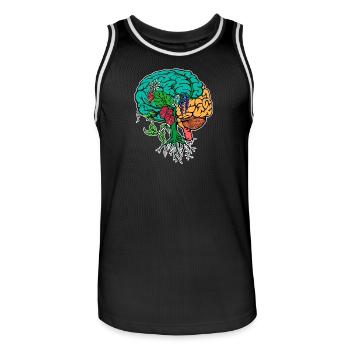 Nachhaltigkeit Umwelt Umweltschützer Baum Erde - Männer Basketball-Trikot - Schwarz/Weiß - Vorne - AI Model Male 185 dark (185cm)