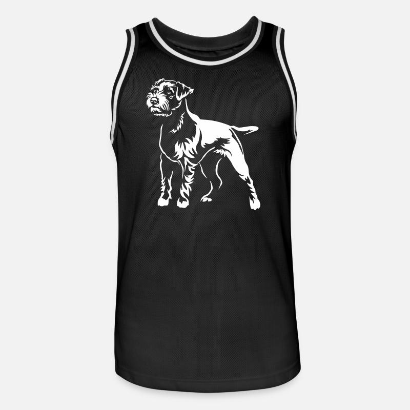 Parson Russell Terrier "BlackEdition" - Männer Basketball-Trikot - Schwarz/Weiß