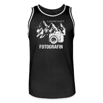 Landschaftsfotografin - Männer Basketball-Trikot - Schwarz/Weiß - Vorne - AI Model Male 185 dark (185cm)