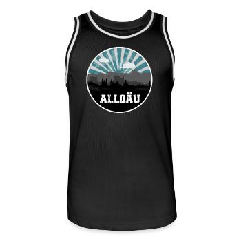 Allgäu Blue Hour Skyline - Men's Basketball Jersey - black/white - Front - AI Model Male 185 dark (185cm)