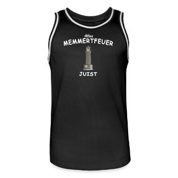 Juist Lighthouse, Memmert Fire, North Sea - Men's Basketball Jersey - black/white - Front - AI Model Male 185 dark (185cm)