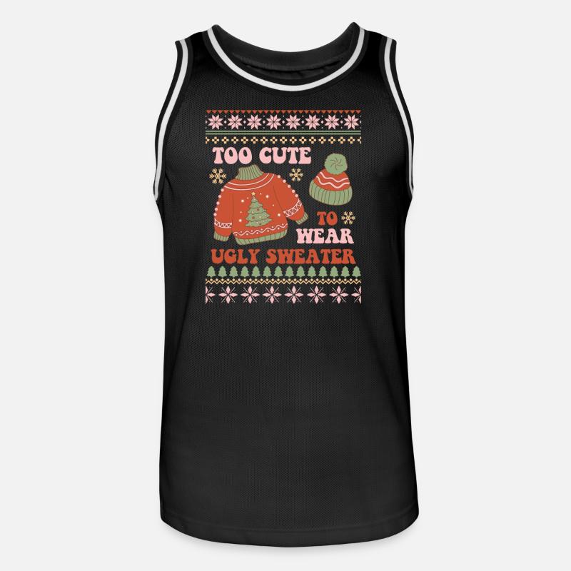 Pull de Noël moche - Maillot de basket Homme - noir/blanc