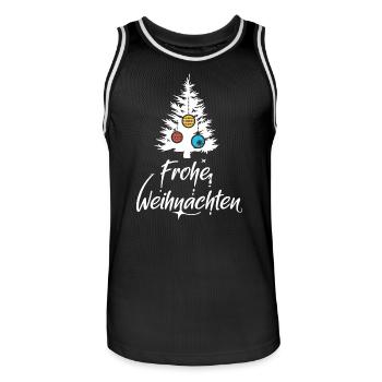 frohe weihnachten tannenbaum tanne icon Christbaum - Männer Basketball-Trikot - Schwarz/Weiß - Vorne - AI Model Male 185 dark (185cm)