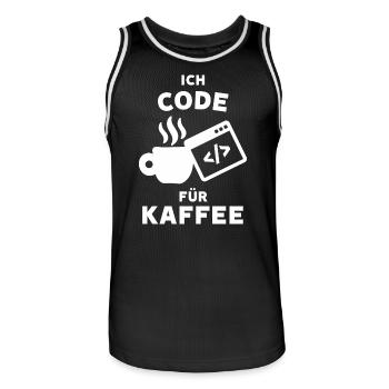 Entwickler Job Geld Verdienen Karriere Statement - Männer Basketball-Trikot - Schwarz/Weiß - Vorne - AI Model Male 185 dark (185cm)