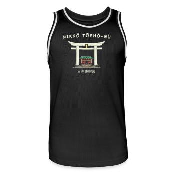 Nikko Tōshō-gu, Kanto Region Japan, Handzeichnung - Männer Basketball-Trikot - Schwarz/Weiß - Vorne - AI Model Male 185 dark (185cm)