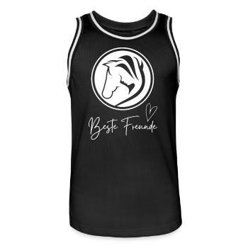 Pferd mit Herz Motiv für Freunde - Männer Basketball-Trikot - Schwarz/Weiß - Vorne - AI Model Male 185 dark (185cm)