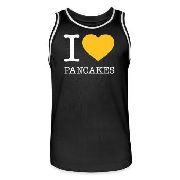I LOVE PANCAKES - Männer Basketball-Trikot - Schwarz/Weiß - Vorne - AI Model Male 185 dark (185cm)