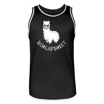 Chemise de nuit alpagas lama dormant mignon animaux icône - Maillot de basket Homme - noir/blanc - Devant - AI Model Male 185 dark (185cm)