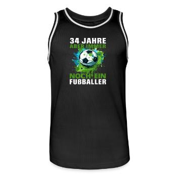 Fußballspieler Fußballer 34 Geburtstag Spruch - Männer Basketball-Trikot - Schwarz/Weiß - Vorne - AI Model Male 185 dark (185cm)