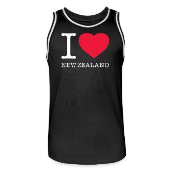 J’AIME LA NOUVELLE-ZÉLANDE Neuseeland - Maillot de basket Homme - noir/blanc - Devant - AI Model Male 185 dark (185cm)