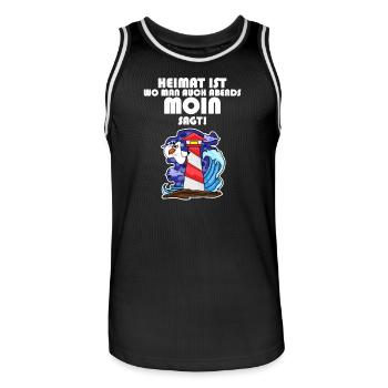 Nordsee Spruch - Männer Basketball-Trikot - Schwarz/Weiß - Vorne - AI Model Male 185 dark (185cm)