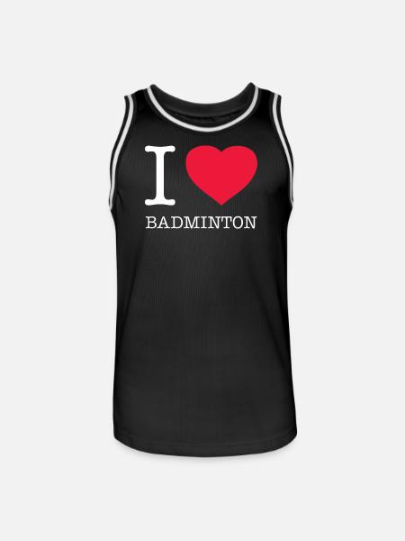 I LOVE BADMINTON - Men's Basketball Jersey - black/white