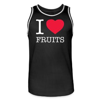 J’AIME LES FRUITS - Maillot de basket Homme - noir/blanc - Devant - AI Model Male 185 dark (185cm)
