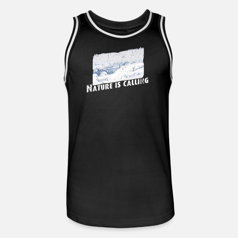 Nature is calling Winter - Männer Basketball-Trikot - Schwarz/Weiß
