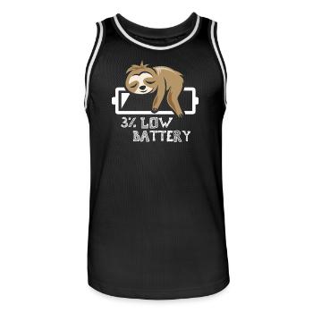 Faultier Akku leer lustige Tiere comic cartoon - Männer Basketball-Trikot - Schwarz/Weiß - Vorne - AI Model Male 185 dark (185cm)