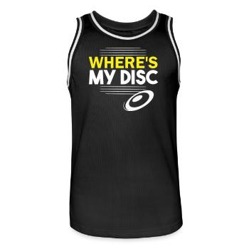 Wo ist meine Disc? - Männer Basketball-Trikot - Schwarz/Weiß - Vorne - AI Model Male 185 dark (185cm)