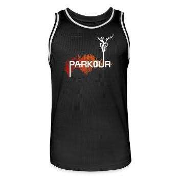 Parkour Ninja - color-white - Männer Basketball-Trikot - Schwarz/Weiß - Vorne - AI Model Male 185 dark (185cm)