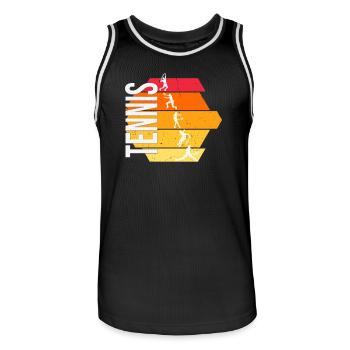 Tennis - Männer Basketball-Trikot - Schwarz/Weiß - Vorne - AI Model Male 185 dark (185cm)