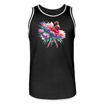 Balletttänzerin mit Tutu - Männer Basketball-Trikot - Schwarz/Weiß - Vorne - AI Model Male 185 dark (185cm)