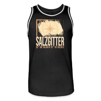 Salzgitter Koordinaten - Männer Basketball-Trikot - Schwarz/Weiß - Vorne - AI Model Male 185 dark (185cm)