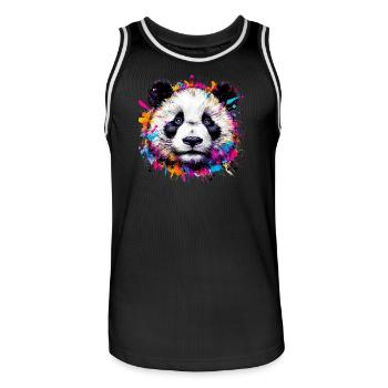 Panda - Männer Basketball-Trikot - Schwarz/Weiß - Vorne - AI Model Male 185 dark (185cm)