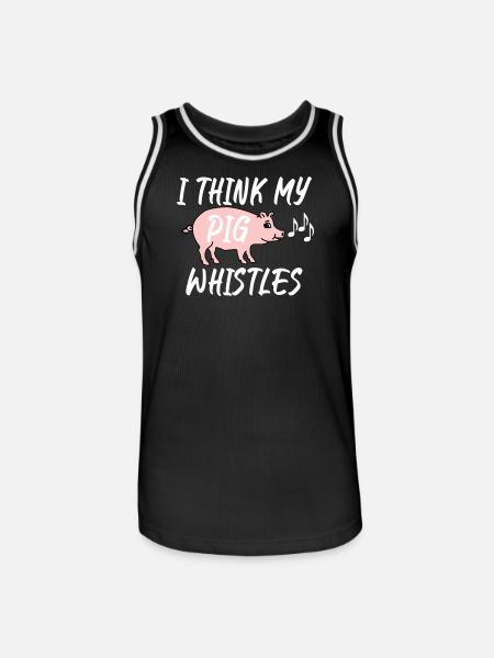 I think my pig whistles - Men's Basketball Jersey - black/white