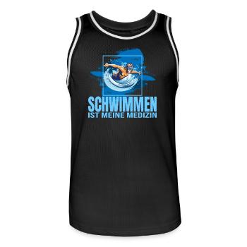 Schwimmen ist meine Medizin - Männer Basketball-Trikot - Schwarz/Weiß - Vorne - AI Model Male 185 dark (185cm)